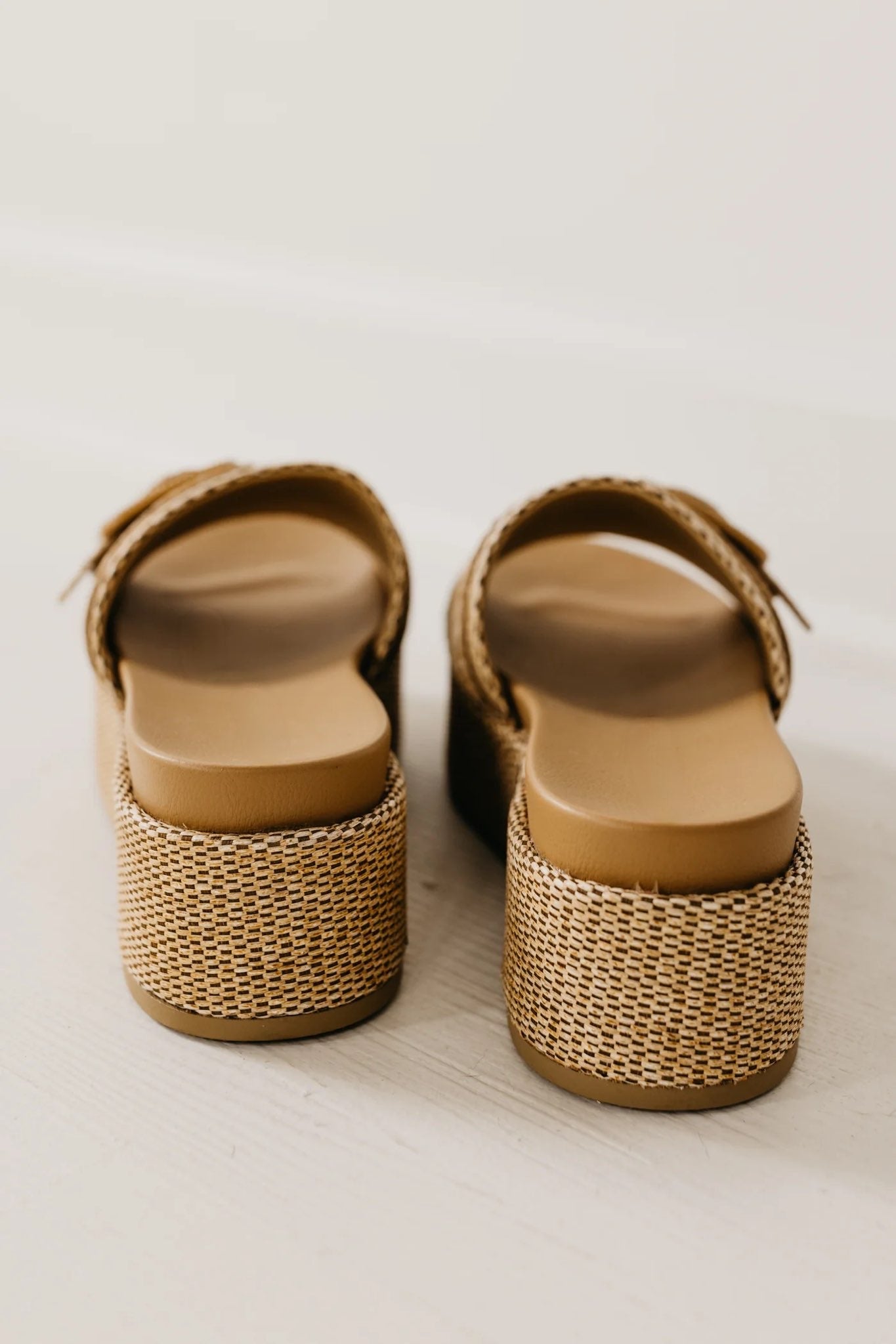 Raffia Platform Slide Sandals